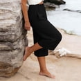 thumbnail image 6 of JIAYUE Women's Pants Solid Color Calf Length Loose High Waist Pocket Comfortable Everyday Wear Trendy Bottoms For Women, 6 of 6