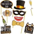 thumbnail image 3 of 24pcs 50th Birthday Photo Booth Props - Black And Gold Party Decoration, 3 of 5