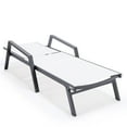 thumbnail image 6 of LeisureMod Marlin Patio Chaise Lounge Aluminum Black Arms Set of 2 White, 6 of 10