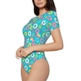 thumbnail image 2 of Gaeub Donut Women'S Short Sleeve One Piece Swimsuit Sexy High-Waisted Bodysuit For Swimming, Beach, Sports - Large, 2 of 9