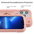 thumbnail image 4 of Nalacover Heavy Duty Case for iPhone 12 Pro Max, Armor Ring Holder Kickstand Military Grade Rugged PC Soft Silicone Shockproof Drop Resistant Cover Triple Layers Colors Design Case,Rosegold, 4 of 6