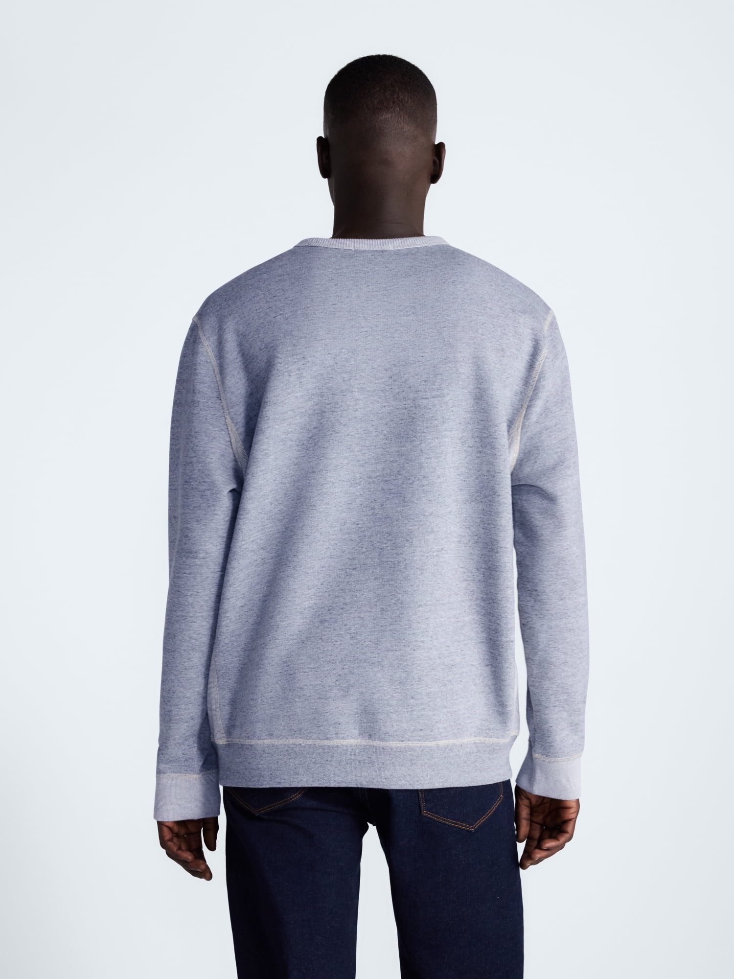 Free Assembly Men's Oversized Fleece Crewneck Sweatshirt with Long Sleeves, Sizes XS-3XL