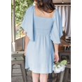 thumbnail image 2 of Womens 2023 Spring Summer Deep V Neck Elegant Bow tie Mini Dress S-XL, 2 of 5