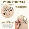 thumbnail image 3 of Uxcell Initial Letter Keychain, 1PCS Key Chain Stainless Steel, Black ( Letter H), 3 of 7