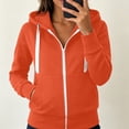 thumbnail image 5 of Zysthvn Casual Womens Full Zip Hoodie Fleece Winter Drawstring Women Sweatshirts Solid Warm Lightweight with Pockets Long Sleeve Tops, 5 of 6