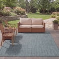 thumbnail image 4 of SAFAVIEH Courtyard Blair Checkered Indoor/Outdoor Area Rug, Turquoise/Light Grey, 8' x 11', 4 of 15