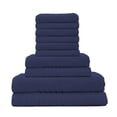 thumbnail image 4 of Softee 10-Piece 100% Cotton Bath Hand Wash Towel Set, Navy, 4 of 4