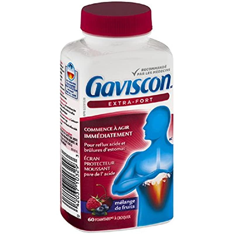 Gaviscon Extra Strength Fruit Antacid 60 Tablets