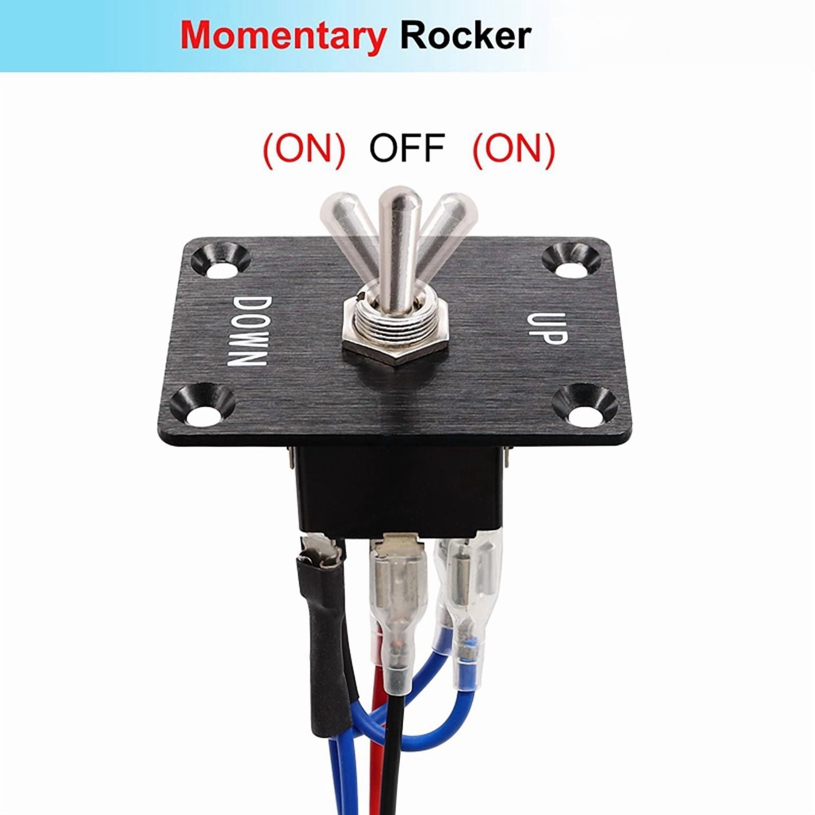 4X Rocker Toggle Switches Momentary 6 Pin 3 Position (on)-Off-(on)UP/Down Polarity Reverse Switch with Panel