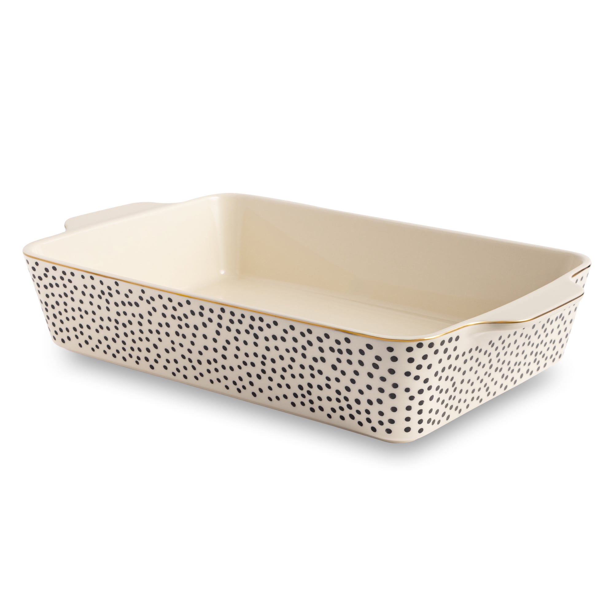 Thyme & Table Ceramic Baking Dish with Silicone Spatulas, Dot Pattern