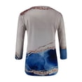 thumbnail image 4 of Leutsin T-Shirts Décontractés pour Femmes à Imprimé de Printemps, Manches Mi-Longues, Col Ras du Cou, 4 of 5