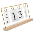 thumbnail image 4 of FRCOLOR Creative Golden Standing Desk Calendar for Home with Paper Wood and Iron, 4 of 8