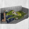 thumbnail image 6 of Cartoon Soft Flannel Fleece Throw Blanket, Farm Warehouse Grass Fences Cow Alien Abduction Funny Comics Image Artwork Print, Cozy Plush for Indoor and Outdoor Use, 50" x 60", Multicolor, by Ambesonne, 6 of 6