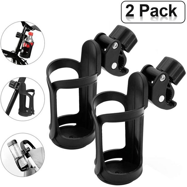 2 portavasos universales con diseño de rotación de 90° para varios cochecitos de bebé, cochecitos con sombrilla, cochecitos, carritos, cunas, triciclos para niños, bicicletas, etc.