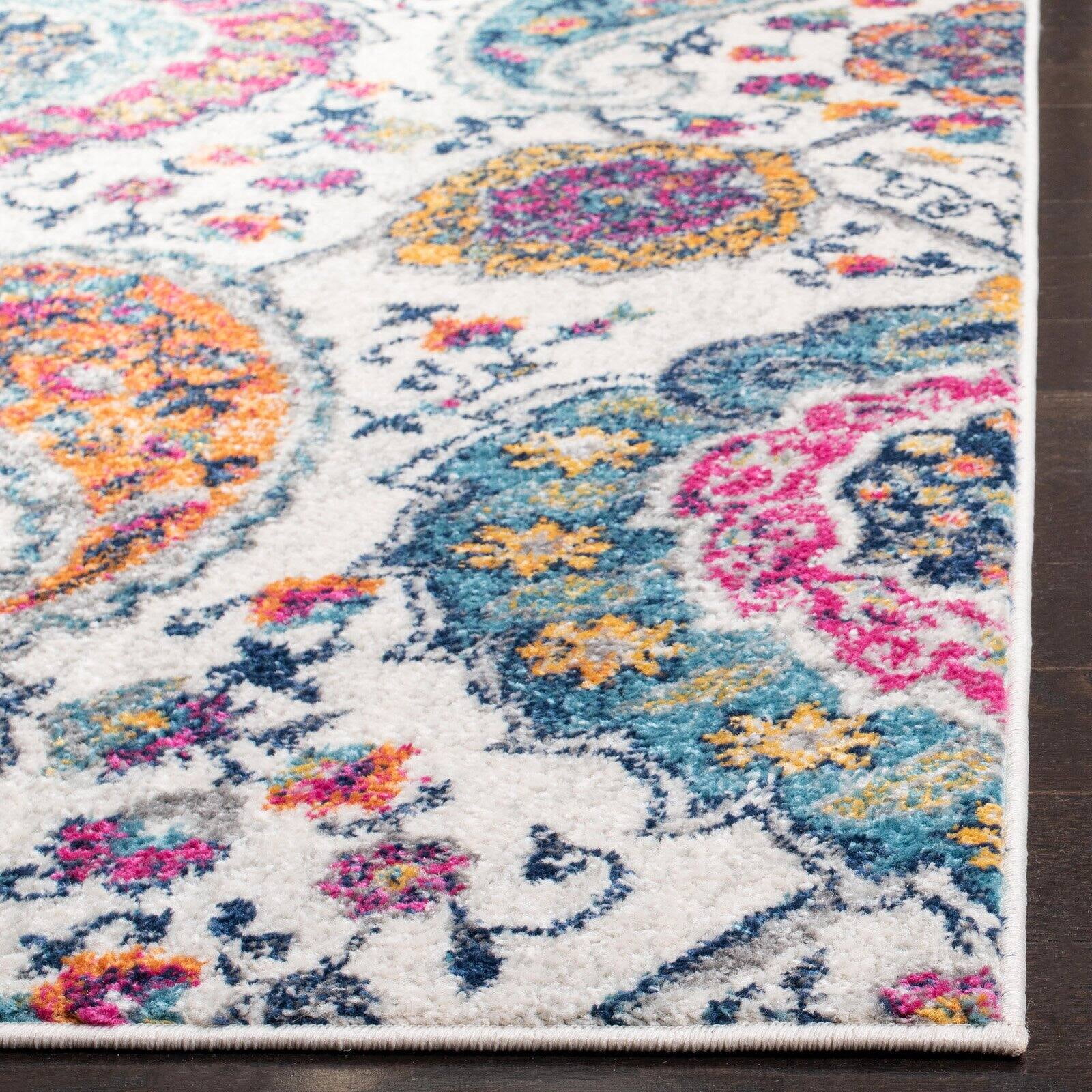 SAFAVIEH Madison Hope Floral Paisley Area Rug, Cream/Multi, 9' x 12'