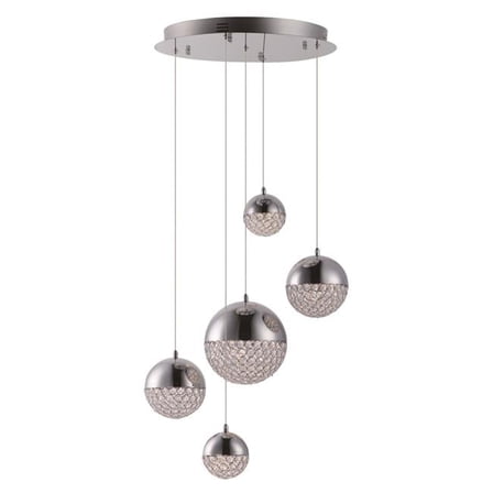 ET2 E31227-20PC 20 in. Eclipse LED Multi-Light Pendant Ceiling Light, Polished Chrome