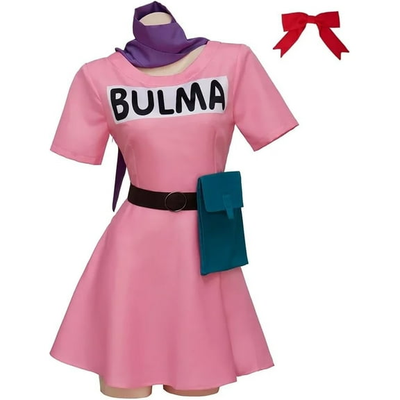 Bulma Pink Dress Outfit Suit with Accessories for Women Adult