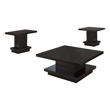 Reston 3-piece Square Coffee and End Table Set Cappuccino