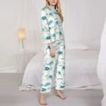 thumbnail image 3 of Yiaed Sea Turtle Print Pajamas Women's Long Sleeve Sleepwear Soft Button Down Loungewear Pjs Lounge Set Nightwear Womens Pajama Pants-X-Large, 3 of 7