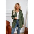 thumbnail image 2 of 2024 New Cotton Coat Women's Spring Autumn Jacket Zipper Loose Drawstring Windbreaker, 2 of 6