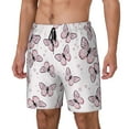 thumbnail image 2 of Daiia Pink Butterflies (2) Mens Swim Trunks Swim Shorts Quick Dry Swim Shorts with Mesh Lining Pockets-3X-Large, 2 of 9