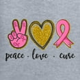 thumbnail image 2 of Peace Love Breast Cancer Awareness Breast Cancer Awareness Womenâ€™s Standard V-Neck Tee, Heather Grey, X-Large, 2 of 5