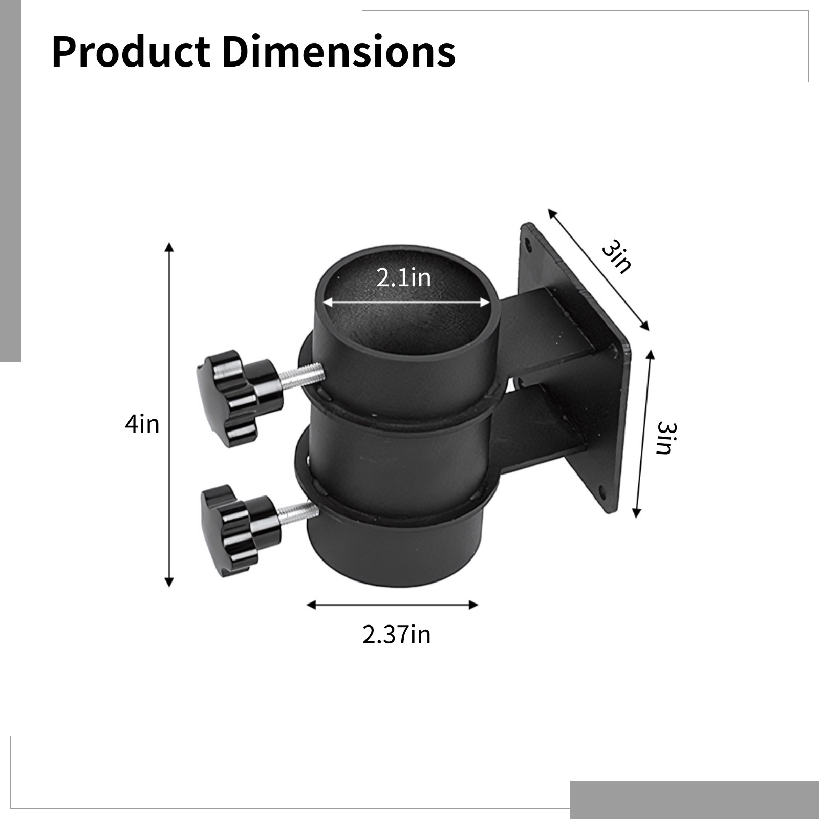 2 Pcs Patio Umbrella Clamp for Deck Rail, Adjustable Metal Umbrella Holder, Easy Install for Balcony and Outdoor Decks, Includes Screws and Nuts