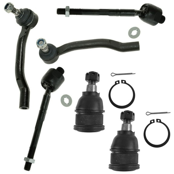 TRQ 6 Piece Kit Inner Outer Tie Rod End Lower Ball Joint for Pilot MDX New PSA59827