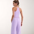 thumbnail image 6 of Women's High Neck Cropped Tank Top with Racer Style Straps and Seamless Fit for Active and Casual Wear - Medium, Purple, 6 of 7
