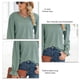 thumbnail image 4 of Blusa de mujer con cuello en V y mangas largas de encaje con volantes huecos y puños Blusa de ajuste casual de moda para dama Verde M, 4 of 4