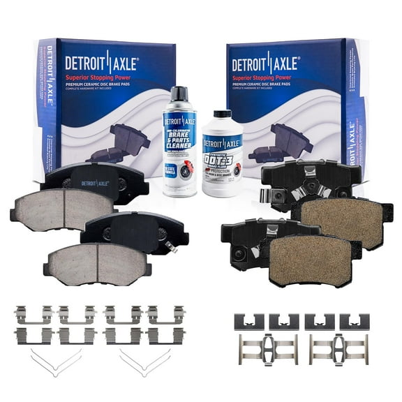 Detroit Axle - Brake Pads for 2005-2006 12-16 Honda CR-V, Front and Rear Ceramic Brake Pads w/Hardware 2005 2006 2012 2013 2014 2015 2016 Replacement
