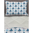 thumbnail image 3 of Party Comforter & Sham Bedding Set, Pastel Little Boats Sailing on Sea Waves Hearts Birthday Celebration, 3 pcs Duvet Set Microfiber Filling Quilt, 5 Sizes, Blue Red White, by Ambesonne, 3 of 4