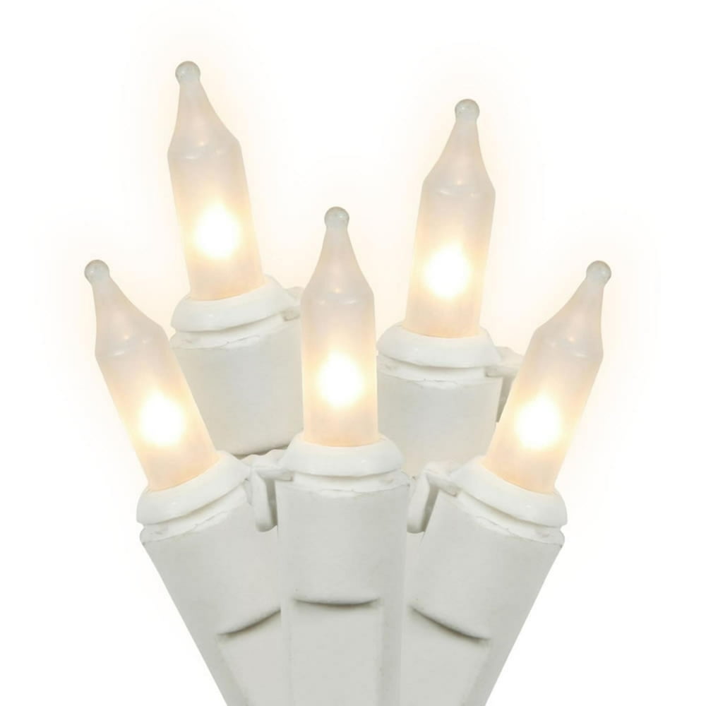 Set of 100 White Frosted Mini Christmas Lights White Wire Walmart