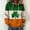 002 Green, variant on Oplxuo Womens St. Patrick's Day Clover Print Hoodie Casual Long Sleeve Sweatshirt Irish Shamrock Pullover Tops