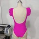 thumbnail image 5 of Traje de baño de una pieza para mujer, traje de baño informal de moda para mujer, traje de baño de color sólido con cuello en V para mujer, traje de baño de moda playera para mujer, trajes de baño de, 5 of 5