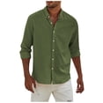 thumbnail image 1 of Men's Fashion Long Sleeve Solid Colour Casual T Shirt Button Regular Fit Shirt TopM, 1 of 5