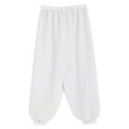 thumbnail image 5 of YiZYiF Kids Girls Chiffon Flowy Modern Dance Pants Belly Dancewear Arabic Princess Wide Leg Trousers White 6, 5 of 7