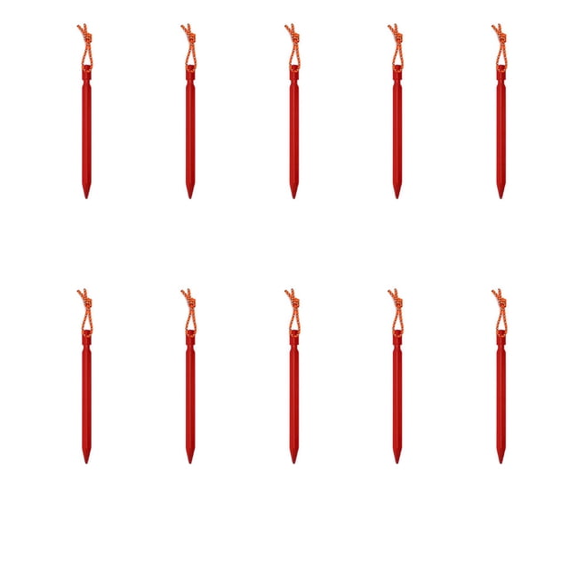 Greeniant Paquete de 10 estacas para tienda de campaña, para acampar al aire libre, portátiles, de aleación de aluminio, estacas para toldo, carpas Rojo