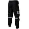thumbnail image 3 of ohmzyzo Mens Strength Cargo Work Pans Slim Fit Patchwork Tactical Trousers Drawstring Elastic Waist Pants Color Blocked Joggers Trousers L, 3 of 3