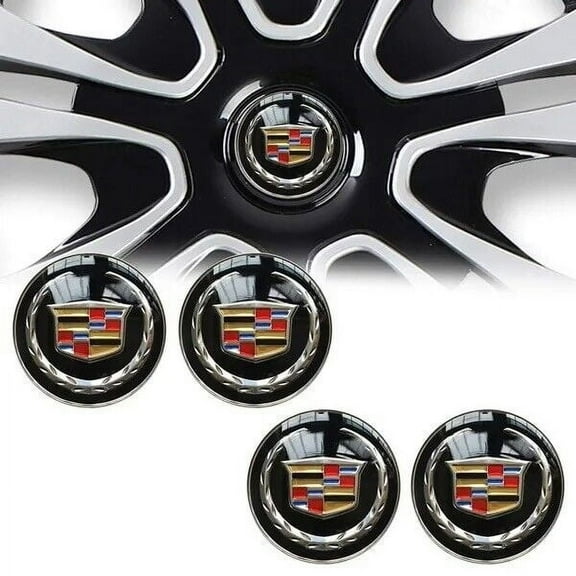4x Black 65mm wheel center cap stickers Decal Cadillac CTs Sts Ct4 Ct5 Ct6 Srx