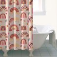 thumbnail image 4 of Pink Boho Bohemia Rainbows Hearts Stars Pattern Shower Curtain 36"x72" ,Bathroom Decorative Shower Curtains Set with 12 Hooks,Modern Waterproof Washable Shower Curtain, 4 of 6