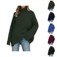 thumbnail image 1 of Pulls pour Femmes 2025 Chandail Col Roulé Tricoté d'Hiver Doux Chaud Décontracté Surdimensionné, 1 of 6