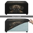 thumbnail image 5 of Xixirimido Pug Dog Black Pattern Ottoman Cover Rectangle Stretch Footstool Cover Non-slip Footrest Stool Slipcover Removable for Storage Ottoman, Large, 5 of 7