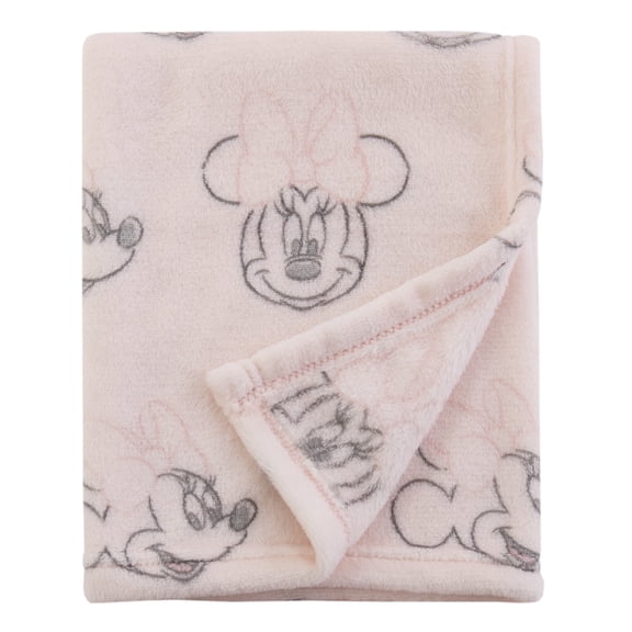 Minnie Mouse Allover Print Pink Baby Blanket for Infant Girls