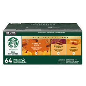 Starbucks K-Cup Coffee Pods, Fall Variety Pack, 64 count.pack of 2