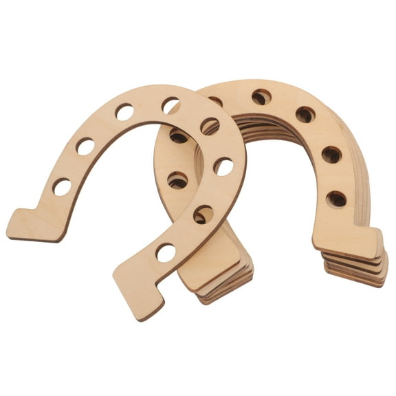 NUTEDOM 10pcs Unfinished Wooden Slices Horseshoe Cutouts Horseshoe Wood Slices DIY Handicrafts