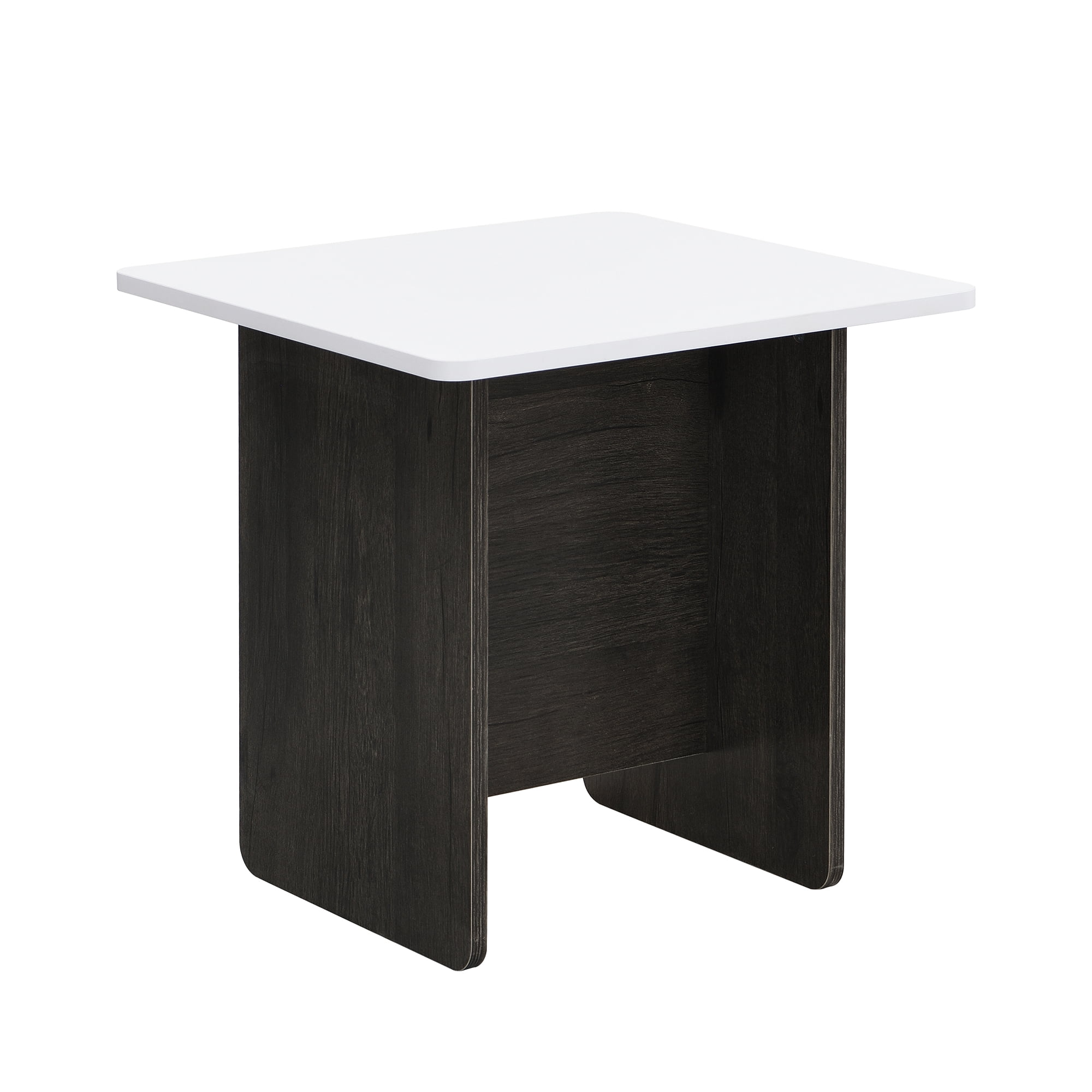 Coffee Table Set, Modern Square Tables, Living Room End Table Set of 2 with Spacious Top and Metal Frame, Durable MDF Construction, 47.2" and 19.7" Two-Piece Set, White