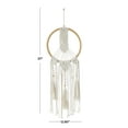 thumbnail image 3 of DecMode White Cotton Handmade Intricately Weaved Macrame Wall Decor with Beaded Fringe Tassels, 3 of 8