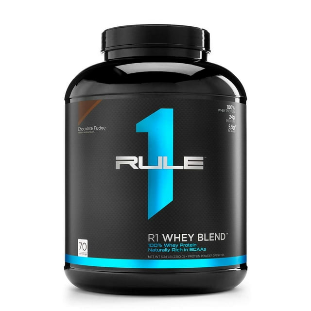 Rule One Proteins, R1 Whey Blend- Chocolate Peanut Butter, 24g Fast-Acting Whey Protein Concentrates, Isolates, & Hydrolysates Per Serving, With Naturally Occurring EAAs & BCAAs, 5 Pounds, 68 Servings