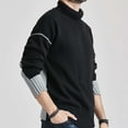 thumbnail image 5 of IROINNID Men's Sweater Turtleneck Long Sleeve Jumper Mid-Length Solid Color Knit Pullover Autumn Winter Patchwork Sweater Top Blouse, 5 of 5